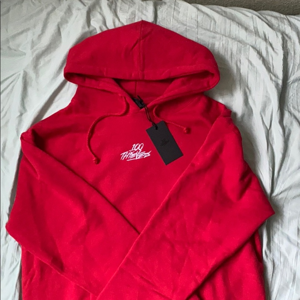 Red 100 thieves hoodie